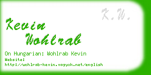kevin wohlrab business card